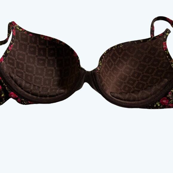 Victoria's Secret Bra Women's 34D Support Biofit Demi Uplift Floral Brown Pink - Picture 4 of 6